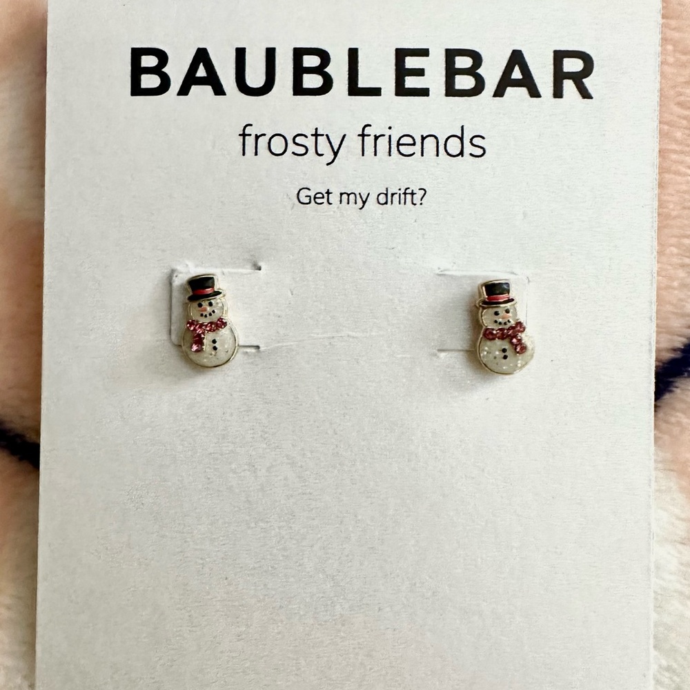 BaubleBar Festive Snowman Stud Earrings